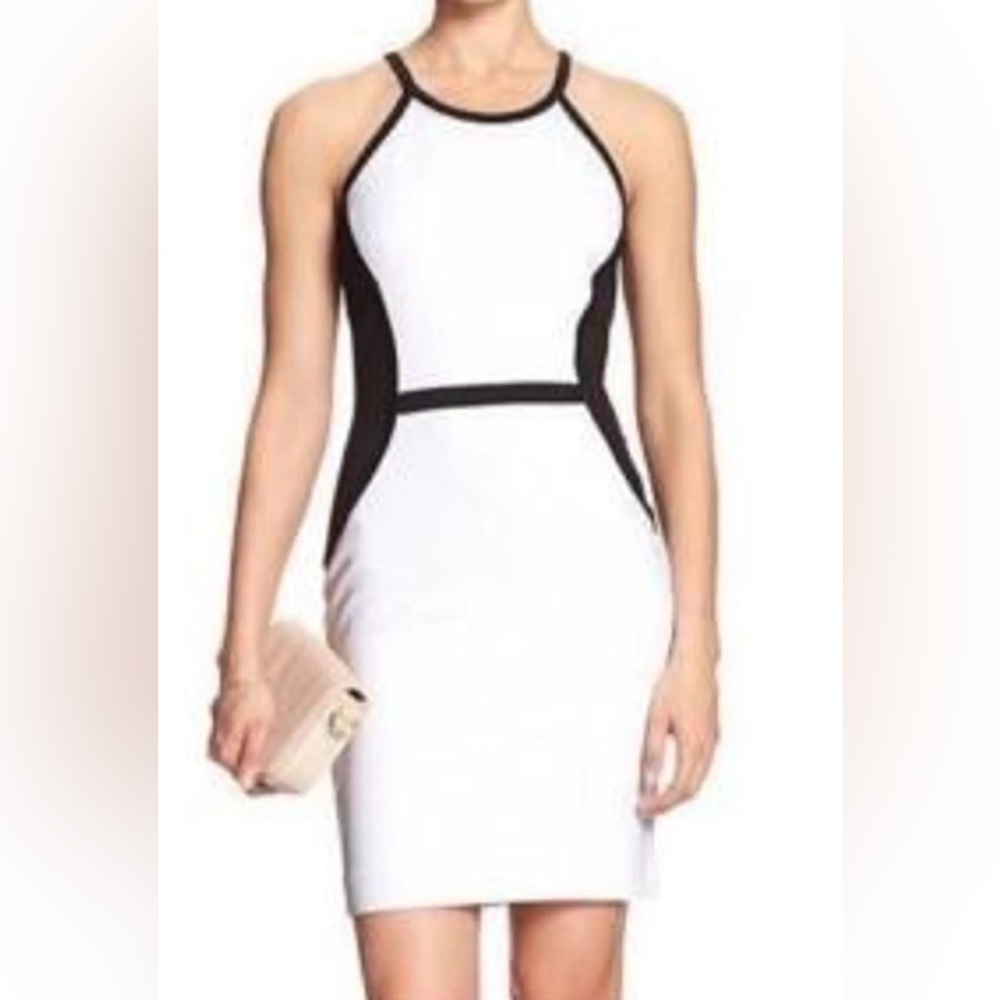 Banana Republic Black and White Midi Dress